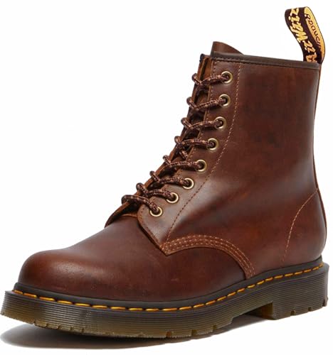 Dr. Martens Unisex 1460 Slip Resistant Lace-Up Boots Combat, Dark Tan, 8 US Men