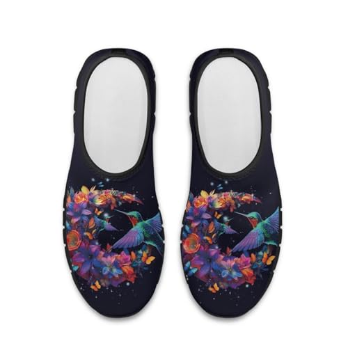 JoyLamoria House Animal Print Shoes for Women Flat Basic Nurse Orthopedic Wide Travel