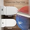 DeerValley Compact One Piece Toilet with Comfortable Seat Height Modern Standard Toilet for Small Bathroom Dual Flush 1.1/1.6 GPF Powerful & Quiet 12'' Rough-In Skirted Toilets