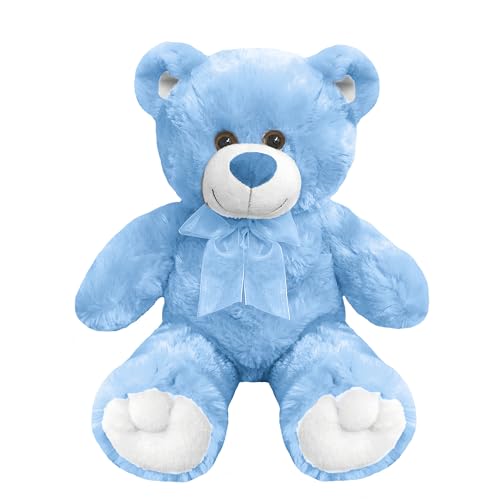 Cuidado Del Calzado, Toy PELUCHERIA| Oso de Peluche Premium. Osito de Peluche con moño. Animales de Peluche Suave, Esponjoso y Resistente. Tam: 50 cm. Elaborado en poliéster. (Azul)