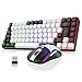 RedThunder K84 75% Wireless Gaming Keyboard and Mouse Rainbow Backlight UK Layout 85 Keys TKL Ultra Compact Mini Design Lightweight Honeycomb Gaming Mouse for PC Mac PS5 Office Gamers (White-Black)