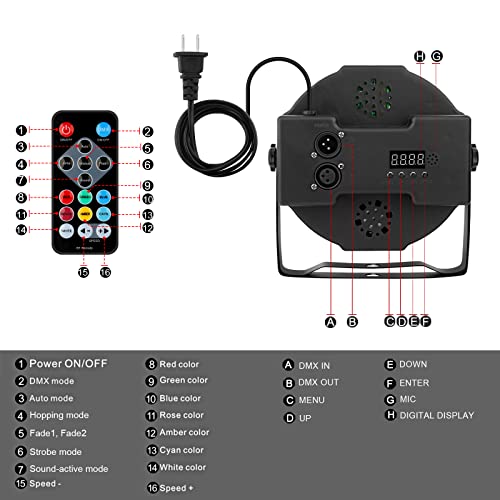 4 Pack Stage Light, 70W 7Leds Rgbw Par Lights With Remote Control, Sound Activated Par Can Lights Compatible With Dmx, Par Lighting For Dj Wedding Church Party Birthday Stage Lighting #TOP5