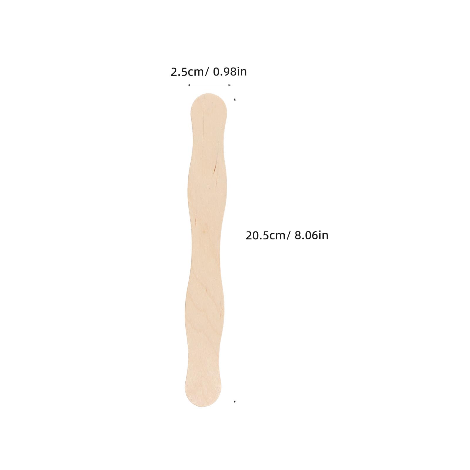 Lurrose 200 palitos ondulados para helados, 8 pulgadas. | Palitos de madera para programas de boda, mezcla de pintura para proyectos de bricolaje, materiales para maquetas y manualida