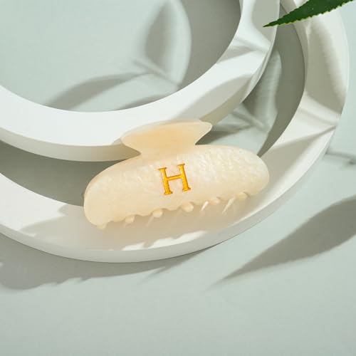 Image of LILIE&WHITE Acrylic Letter Hair Clips For Women Stylish H Monogram Hair Claw Alphabet Hair Clip Fashion Glitter Claw Clip Elegant And Durable Hair Accessory Large Hair Clips H