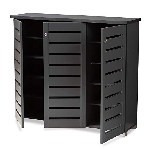 Baxton Studio Shoe Cabinets, One Size, Dark Gray #TOP2