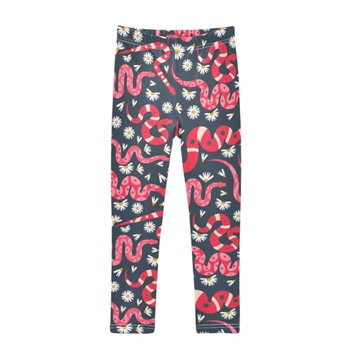 Girls Basic Leggings Baby Girls Pants Snake Soft Footless Stretchy Tights Pants 4-10Y