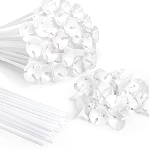 Image of PP OPOUNT 35 Pieces Balloon Sticks, 12.6 inches Plastic Balloons Sticks | Balloon Holders for Anniversary, Wedding, Birthday, Party Decoration, Balloon Sticks with Base (Upgraded Version)