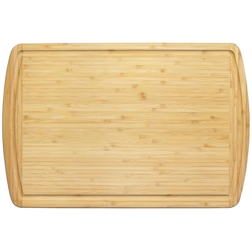 Tabla de cortar rectangular de bambú 45.7x30.5 cm miniatura 1