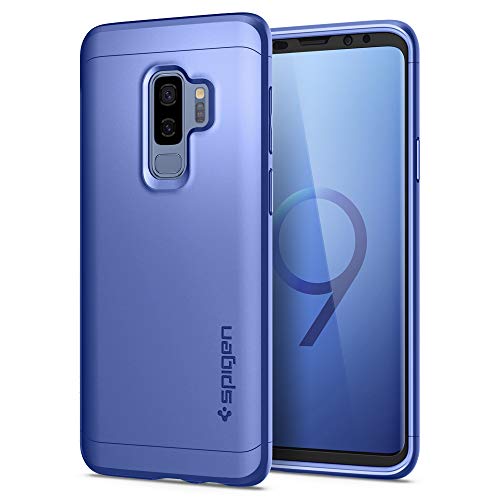 Spigen Thin Fit 360 Designed for Samsung Galaxy S9 Plus Case (2018) Tempered Glass Screen Protectors Included - Coral Blue
