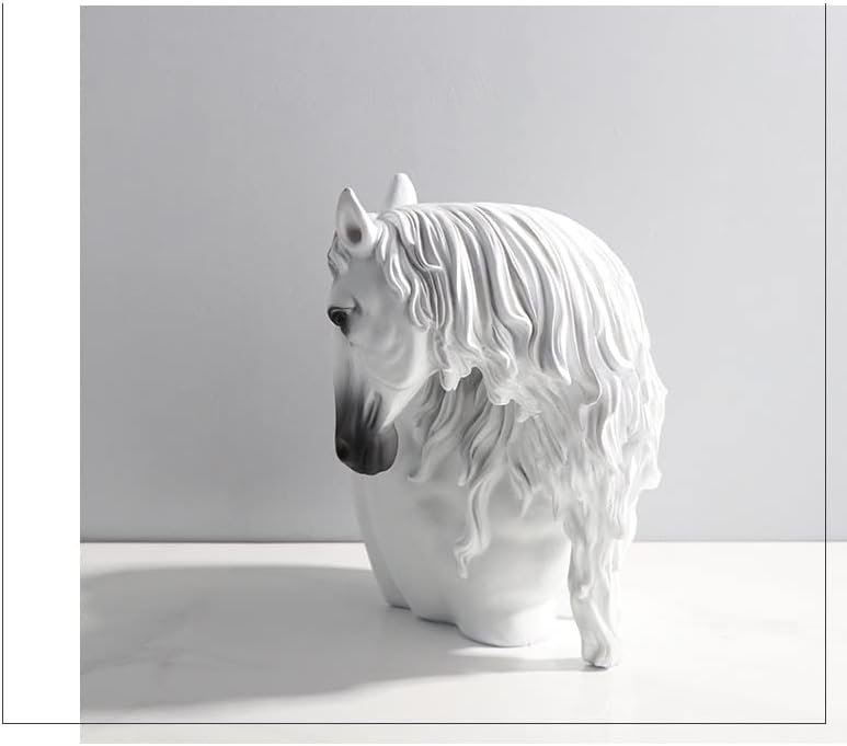 Miniatura 7 de QTBH Chinese feng Shui Statue Sculpture Modern Chinese Style Horse Head Sculpture Ornaments Simple Desktop Ornaments Living Room Porch Home