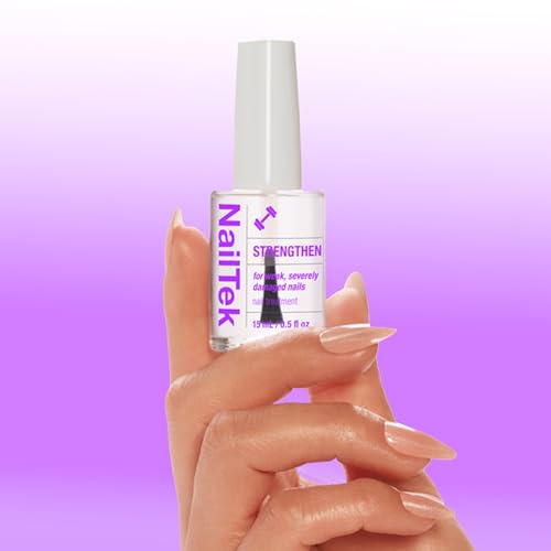 Image of Nail Tek Formula 4 Xtra Nail Strengthener Polish for Damaged Nails, 0.5 oz | Protein-Enriched Repair Treatment Hardener Helps Strengthen Weak Nails for Stronger Tips