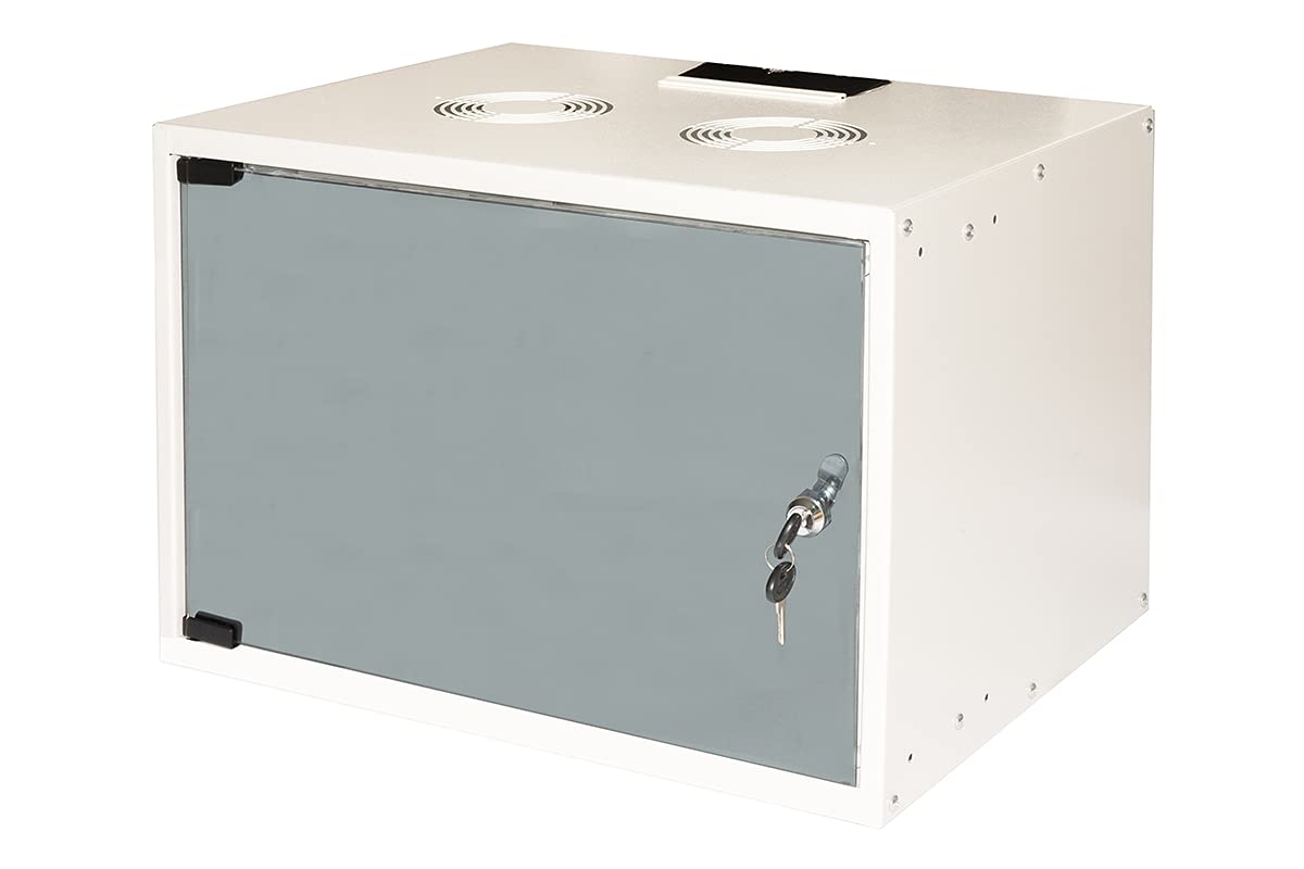 Link LK1907U40E - Armario Rack de 19 Pulgadas desmontado, 6 Unidades de Pared (370 x 540 x 400 mm), Color Gris