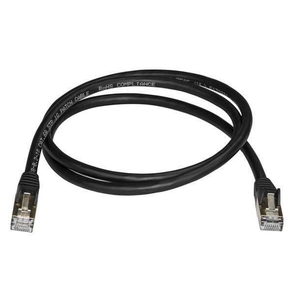 StarTech.com Category 6A Compliant LAN Cable (3.3 ft (1 m), Black) Cat6A STP Cable with Anti-Break Cover 6ASPAT1MBK