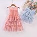 Flower Girl Short Sleeve Casual Dress Fashion Girls Tulle Party Dresses Dot Print Skirt Dresses (Pink, 5-6 Years)