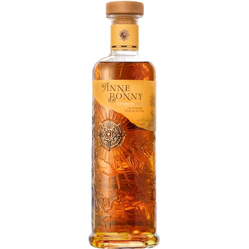 Anne Bonny Spiced Rum 70cl – Ron Premium Especiado Artesanal – Notas de Vainilla, Caramelo, Nuez Moscada y Canela – Ron Suave y Aromático Ideal para Cócteles, Mojitos y Combinados - 40% Vol