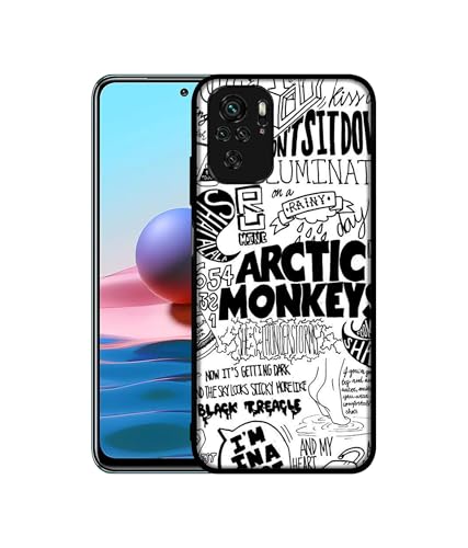 Image of Arctic Monkeys Pattern Design Premium 2D Printed Metal Back Case Cover for Mi Redmi Note 10 / Note 10S