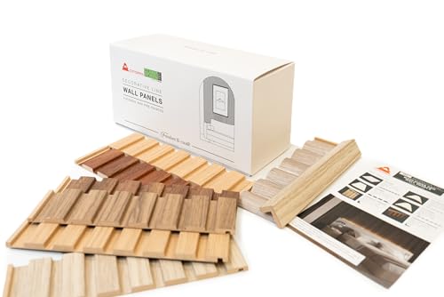 Decorative Wall Panels Sample Box, 16 MDF Samples, Sound-Dampening Collection, 3.94x4.72x9.45 Inch