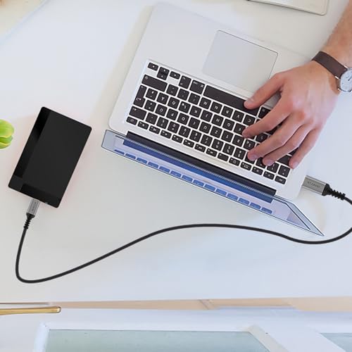 USB C to Micro B Cable 0.5M USB C Hard Drive Cable Type C to Micro B USB 3.0 Nylon Braided Compatible with Toshiba Canvio Seagate WD Element External Hard Drives SSD HDD Galaxy S5 Camera etc