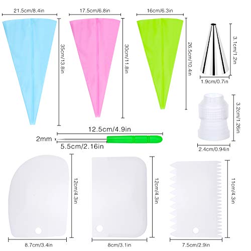 SelfTek Revolving Decorating Cookie Sugar icing Turntable Cupcake Rotating Stand with 19Pcs Decorating Supply Tools - Thicker,Acrylic,Square 5.9 x 5.9 inch Perfect for Present Gift - Thumbnail 6