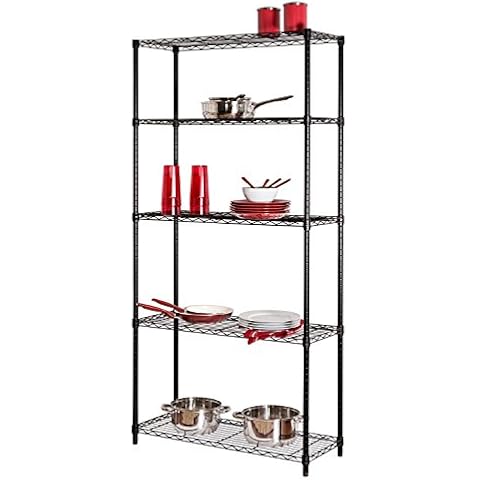 Honey-Can-Do SHF-01442 Storage Shelving, 5-Tier, Black Cover