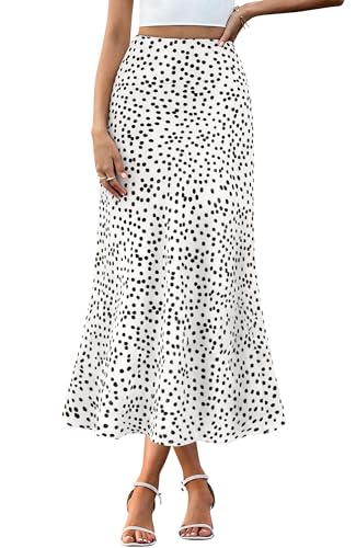 Image of BTFBM Satin Skirts for Women Trendy 2026 Summer Fall | High Waisted A-Line Leopard Print,Floral Print, Business Casual,Cocktail,Wedding Guest,Long Silk Midi Skirt