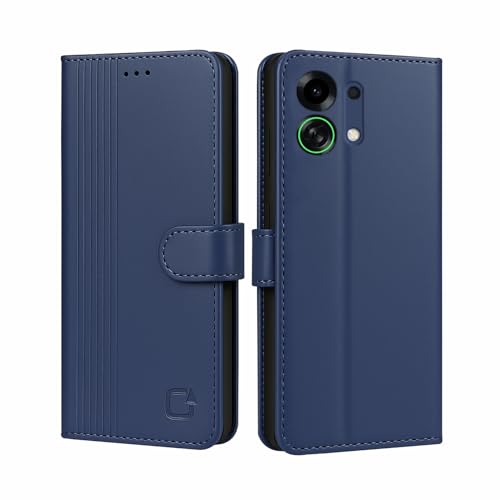 Image of AIBEX Shock Proof Flip Compatible for Oppo K13 Turbo 5G / Oppo K13 Turbo Pro 5G Flip Cover Leather Finish | Inside TPU with Card Pockets | Wallet Stand | Complete Protection Flip Case- Blue