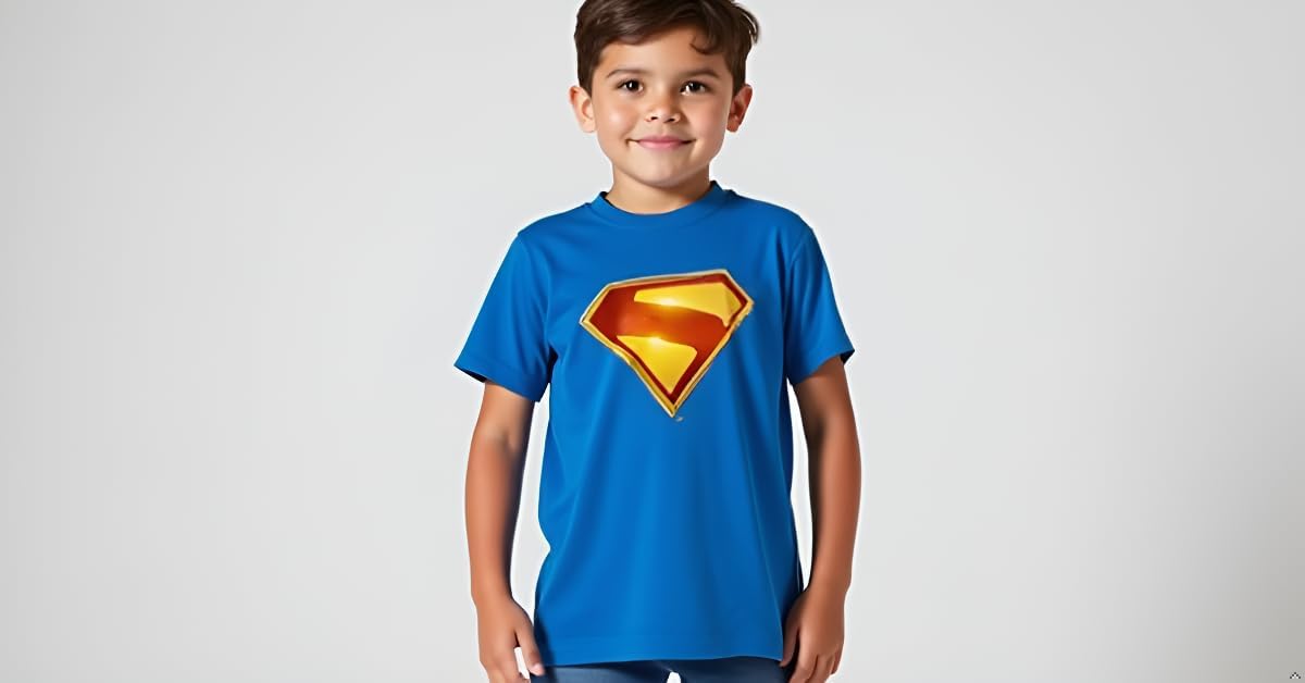 Bioworld Superman Logo Youth Crew Neck Short Sleeve T-Shirt - Image 2