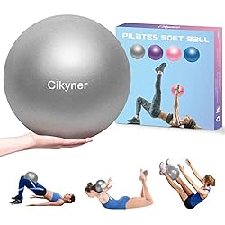 Cikyner Pelota Pilates Blanda, Pelota de Ejercicio pequeña 23-25cm Mini Pelota de Gimnasia con Pajita Inflable Adecuado para Pilates, Yoga, Entrenamiento de Cuerpo Completo y Mejora del Equilibrio