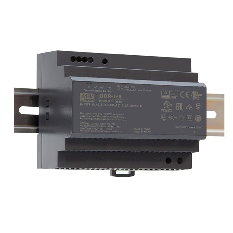 POWERNEX MEAN WELL HDR-150 150W Ultra Slim Step Shape DIN Rail Power Supply (HDR-150-12)