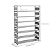 Modrine 8 Tiers Shoe Rack, Free Standing Shoe Racks Shoes Organizer - Holds 32 Pairs of Shoes (Grey)