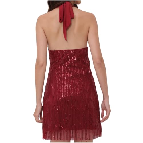 Image of women'Lace Tassels mini Dress Slip Sleeveless Party Club Dress
