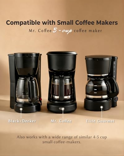 Image of 5 Cup Basket Coffee Filters, 200 Count - 20% Thicker Small Coffee Filters Paper Compatible with Mr. Coffee & 4-5 Cup Coffee Makers