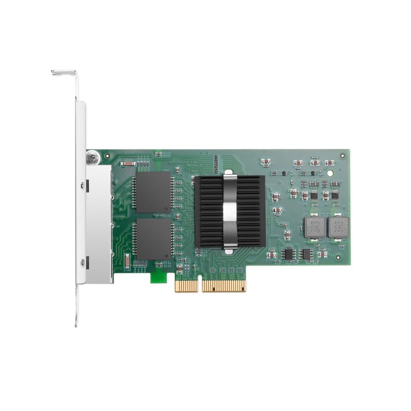Compatible con Adaptador Ethernet PCIe Intel I350-AM4, 1G RJ45, 4 Puertos, PCIe 2.0 x4 FCoE