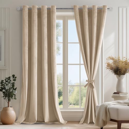 DWCN Rideau Velours Semi-Occultant, 140L X 260H cm Lot de 2, Luxu...