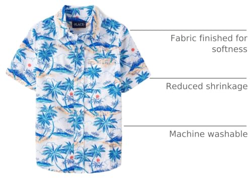 Image of The Children's Place Boys' Short Sleeve Poplin Button Down Shirt