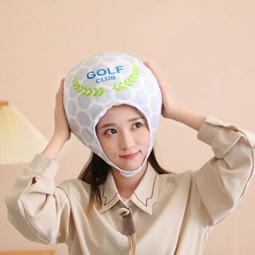 Hipihom Plush Sports Headgear Hat Halloween Hat Funny Novelty Toy Photo Props Warm Cosplay Costume Head Accessories For Party (Golf Ball)