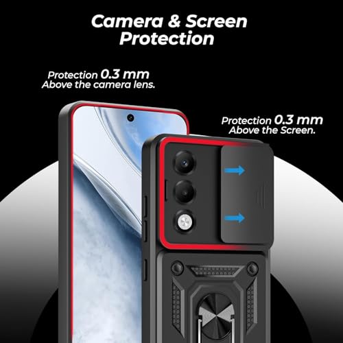 Image of Luxe Back Cover for Oppo A5 5G / Oppo K13X 5G | D10 Tough Armor Case | Sliding Camera Shield | 360 Protection | Kickstand Ring Holder | Military-Grade