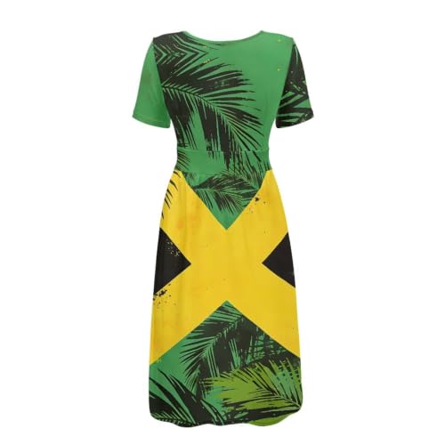 Image of Women's Summer Dresses Short Sleeve Formal Dresses with Pockets | Lightweight polyester fabric delivers cool airflow during hot summer outdoor activities