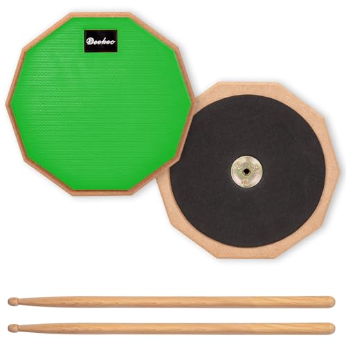Silent drum practice pad double face 20,3 cm vert avec baguettes