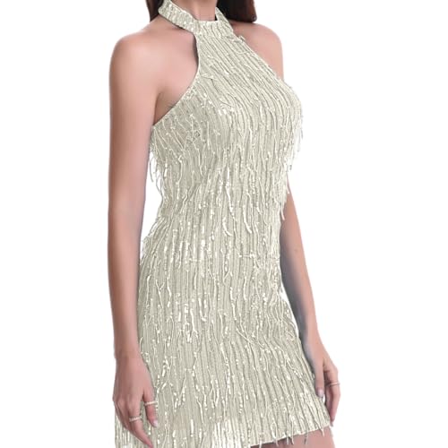 Image of women'Lace Tassels mini Dress Slip Sleeveless Party Club Dress
