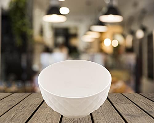 Jogo Tigela Bowl Porcelana Diamond Branco 300ml 6pç - Lyor