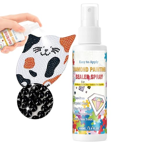 Aarovibe 100ml Diamond Art Sealer Spray – Fast Drying Permanent Hold Glue, Easy to Use No Brush Needed, Keeps Diamond Painting Shiny and Protected, Must-Have Diamond Painting Accessories&Tools