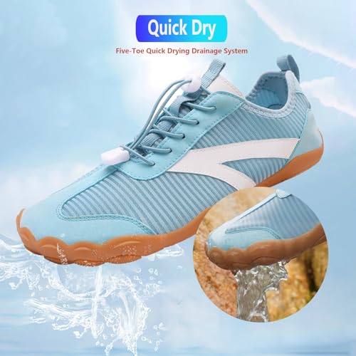 Image of Beach Water Shoes for Women Men Quick Dry Non-Slip Wide Toe Hike Barefoot Footwear for Beach Pool Aqua Swim Surf Walk
