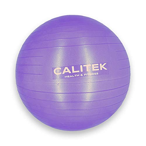 CALITEK - Pelota suiza para yoga, pilates, embarazo y nacimiento, morado, 55 cm
