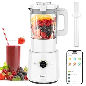 JOYAMI Countertop Food Blender, Hot Soup Maker, Mijia App Control, Adjustable 9-Speed, Pulse – Blending, Crushing, Mixing, Ice Crush, Juices, Pureeing, Grinding, Chopping, Auto-shutoff, 56OZ, White
