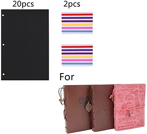 Páginas de recarga adicionales para álbumes de recortes ThxMadam, 20 hojas en negro, tamaño 21 x 15 cm, para álbumes de fotos de 22 x 18 cm miniatura 2