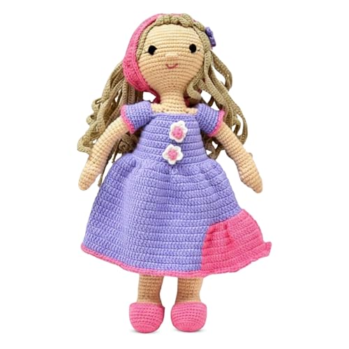 Image of Happy Thread Handmade Crochet Doll - Katherine | Amigurumi Toys for Girls & Boys | Soft Doll for Kids | Ideal Crochet Soft Toys for Gifting & Nursery Decor, Eco-Friendly, BIS Certified (100% Cotton)
