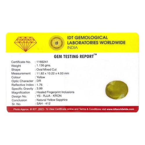 Saphir jaune naturel de Thaïlande 5,68 carats ovale à facettes - 4