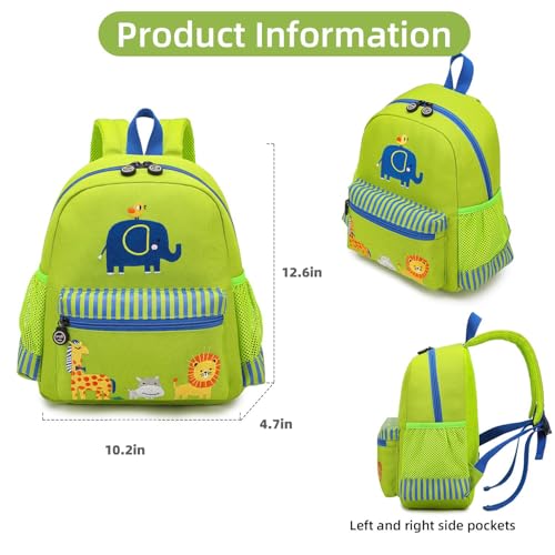 willikiva Cute Zoo Little 3d Backpack Kids Backpack for Boys and Girls Toddler Backpack Waterproof Preschool(Green Zoo) by willikiva - Used condition - Image 3
