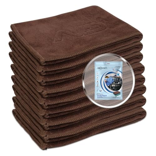 Image of Neodrift '400 GSM' Microfiber Cloth (Size - 40X40 Cm)(Set of 8 PC)(Colour - Coffee)(Ultra Soft Cleaning Cloth for Car, Bike - Polishing, Detailing, Highly Absorbent)